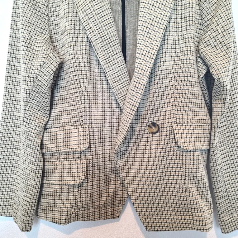 Anthropologie Maeve Houndstooth Stretch Knit Collegiate Blazer Jacket - Picture 6 of 8